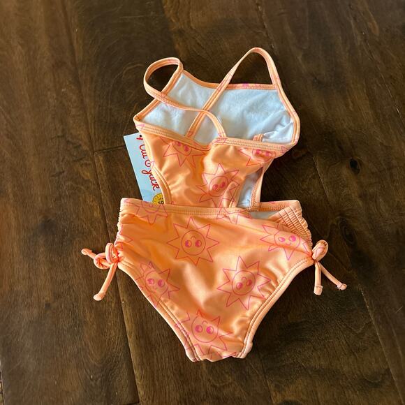 Cat and Jack Girls 18 Month Swimsuit One Piece Orange Sun NEW - Picture 3 of 5